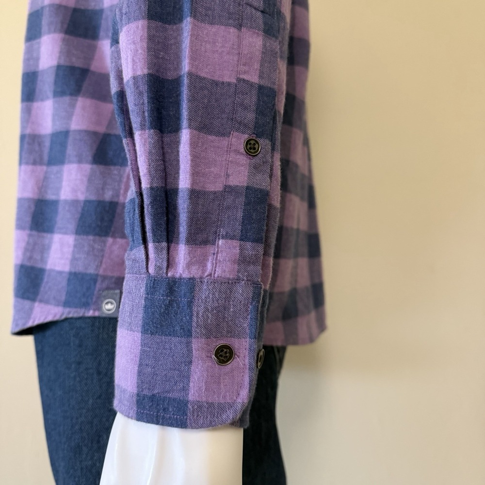 Peter Millar Purple Navy Plaid Cotton Flannel Button-Up Men Shirt size M - Picture 7 of 14